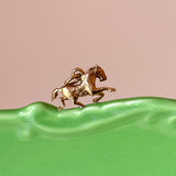 Galloping Horse Vintage Charm, 9ct Gold